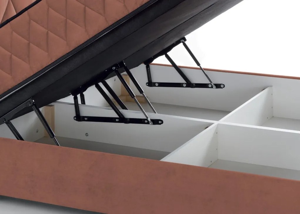 Posteľ Reve 160x200 cm, lososová látka