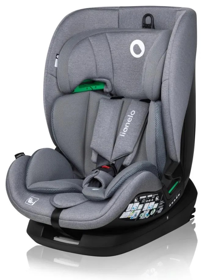 Lionelo - Autosedačka s otočnou základňou LAVENDER i-Size 76-150 cm Grey Stone
