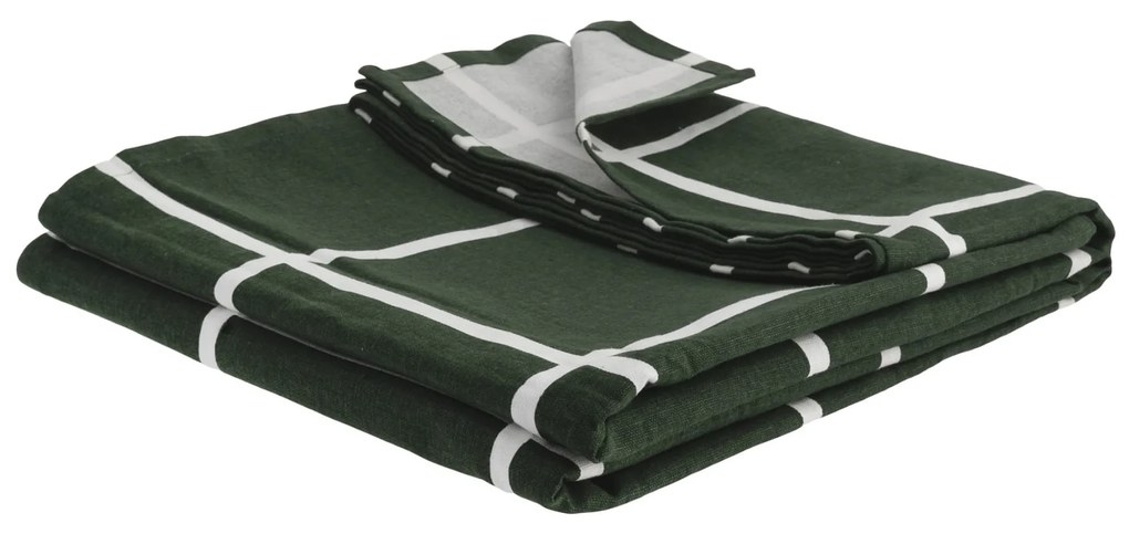Storefactory Bavlnený obrus Green Checkered 250 x 140 cm