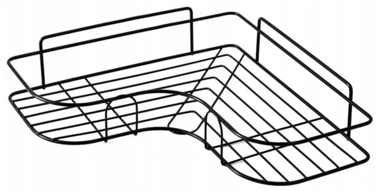 Rohová kúpeľňová polička bez vŕtania NEO, čierna