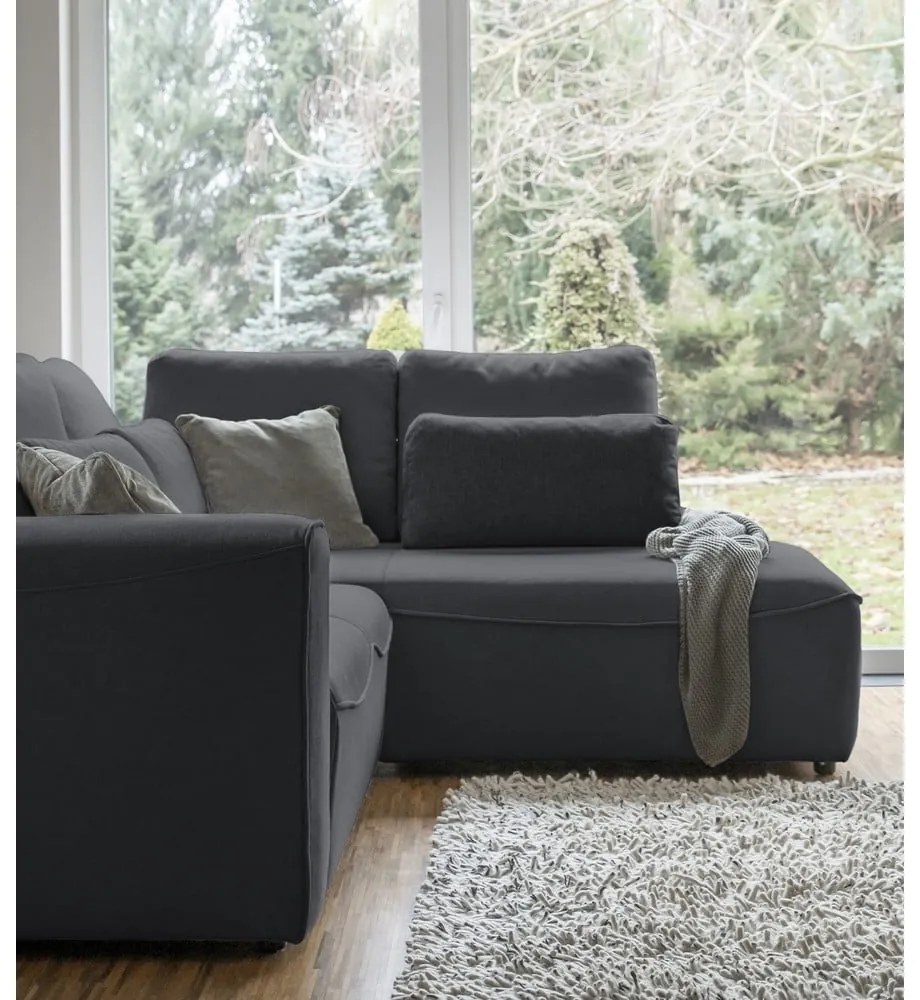 Tmavosivá rozkladacia rohová pohovka (variabilná) Homely Tommy – Miuform