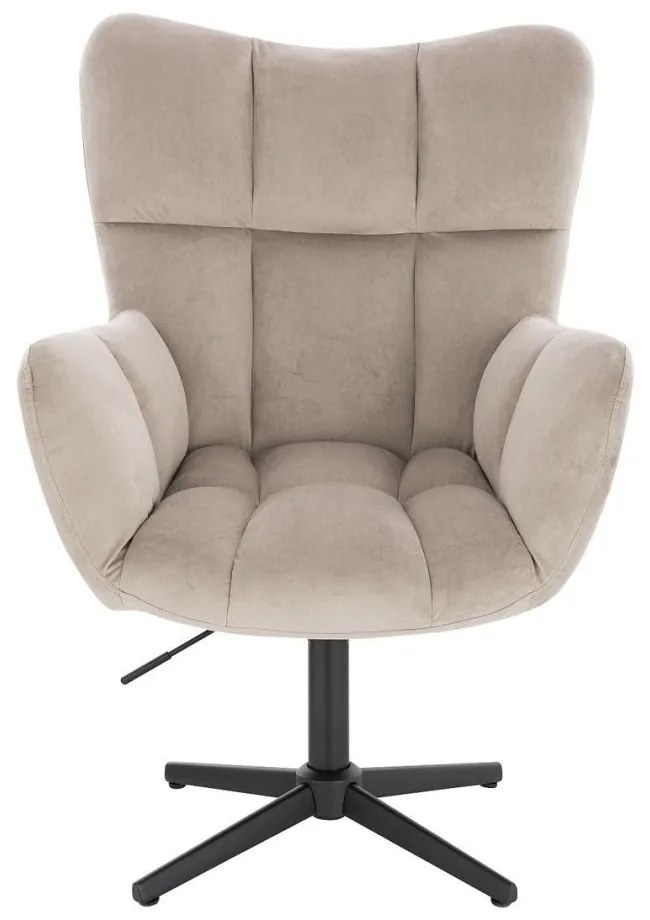 LuxuryForm DESIGN Otočné kreslo AURORA VELUR na čiernom kríži - latte