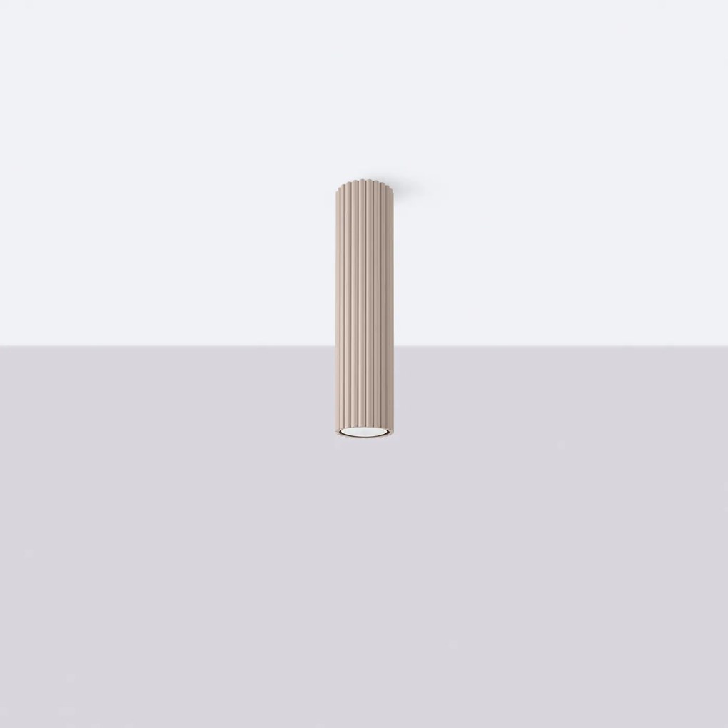 Stropné svietidlo Karbon, 1x tmavobéžové hliníkové tienidlo, (30 cm)