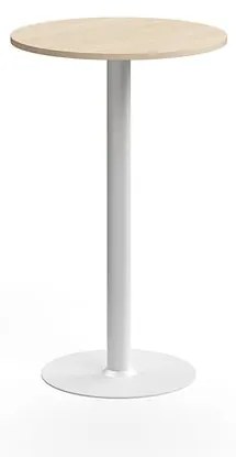 Barový stôl ALVA, Ø700x1100 mm, HPL, biela/breza