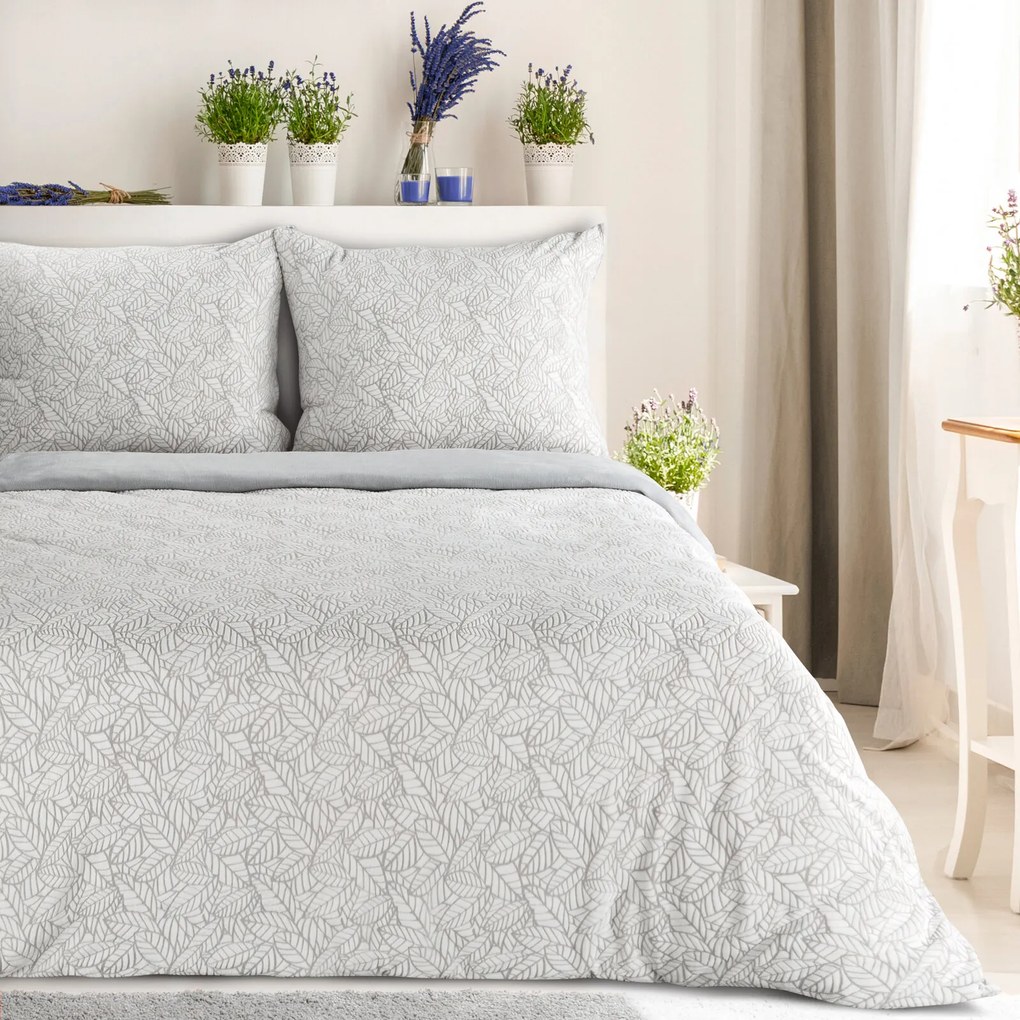 FLEECOVÉ OBLIEČKY FLANO3 140X200 CM, 1 KS 70X80 CM LISTY