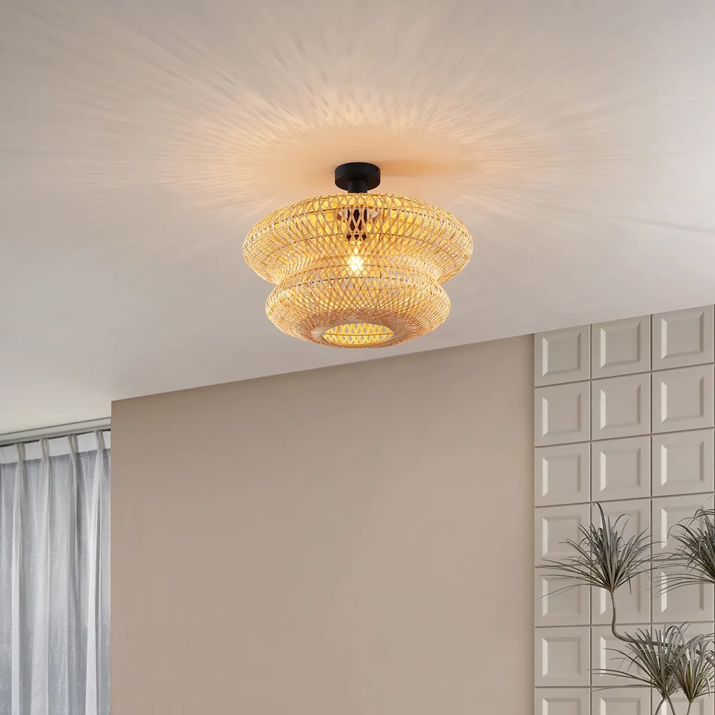 Orientálne bambusové stropné svietidlo - Ostrava Double