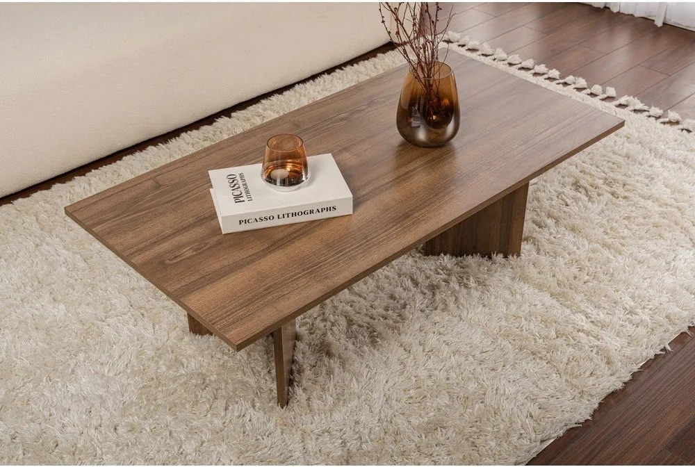 Tmavohnedý konferenčný stolík v dekore orecha 60x119 cm Sabin – Kalune Design