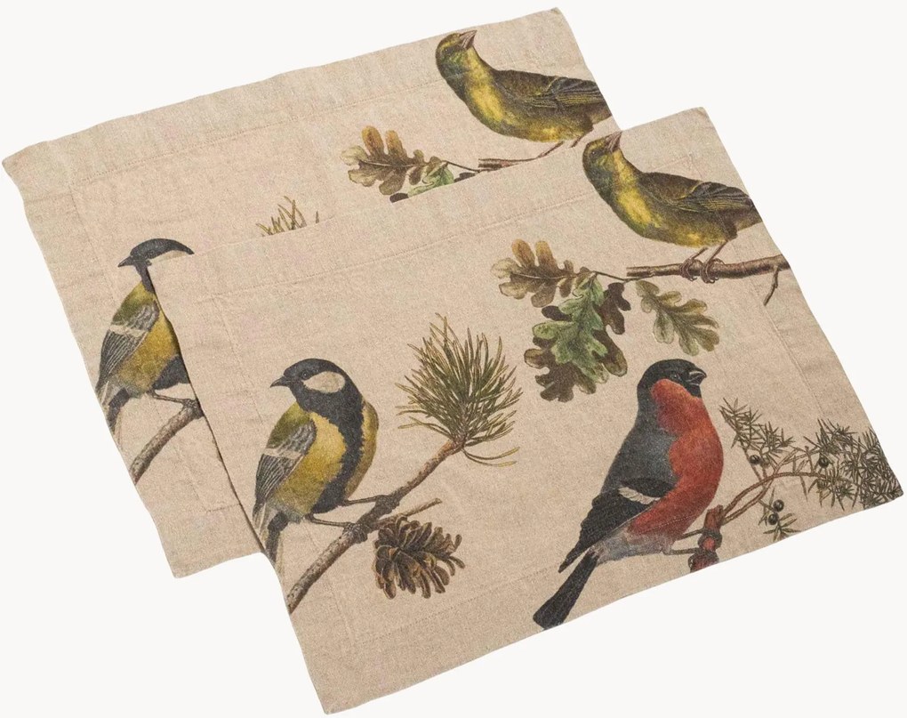 Ľanové prestierania Small Birds, 2 ks