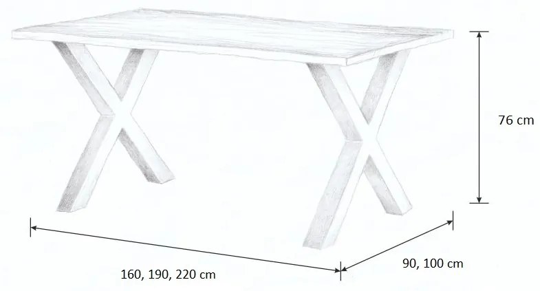 Wooded Jedálenský stôl Kingston z masívu DUB 190x90x76cm