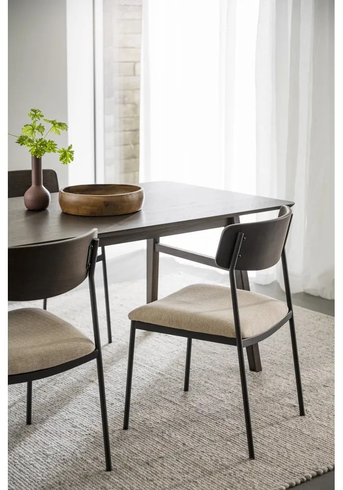 Krémovo-tmavohnedé jedálenské stoličky v súprave 2 ks Maymont – Rowico