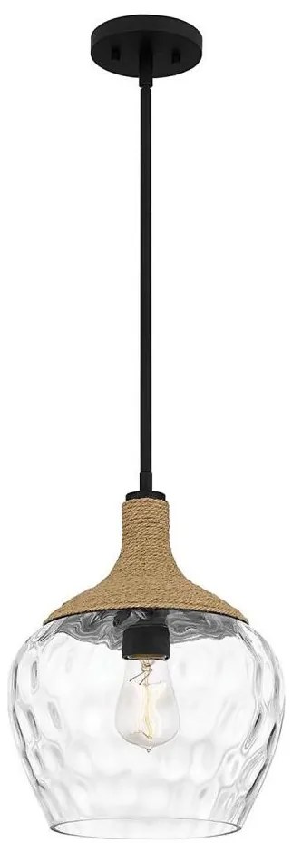 Quoizel QZ-ROYER-1P-MBK - Luster na tyči ROYER 1xE27/60W/230V pr. 30,2 cm