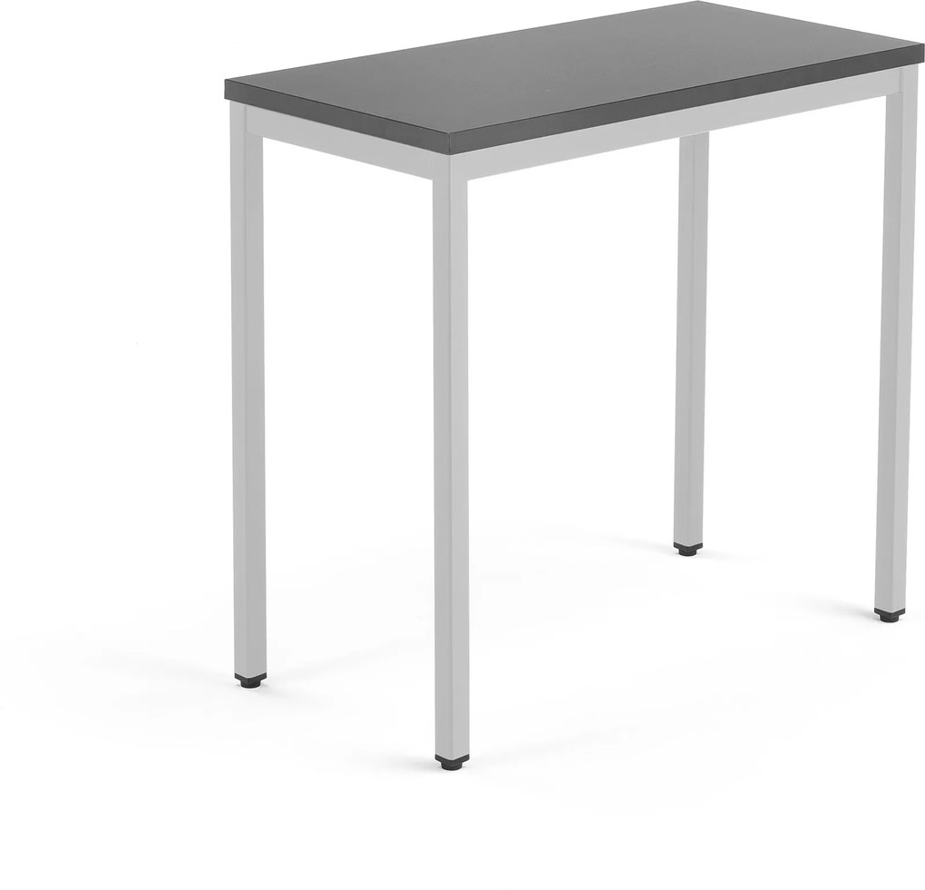 Bočný kancelársky pracovný stôl Modulus, 800x400 mm, čierna/strieborná