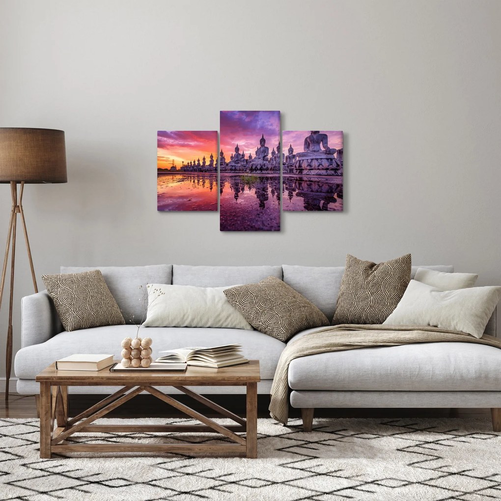 Obraz - Budhovia v západe slnka (90x60 cm)