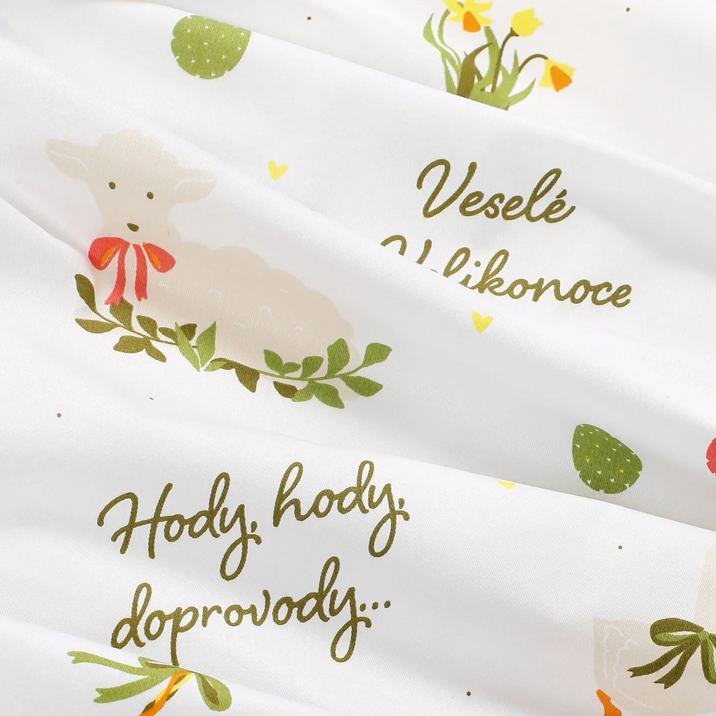 Goldea veľkonočný behúň na stôl z pevnej bavlny - česká veľká noc 50x140 cm