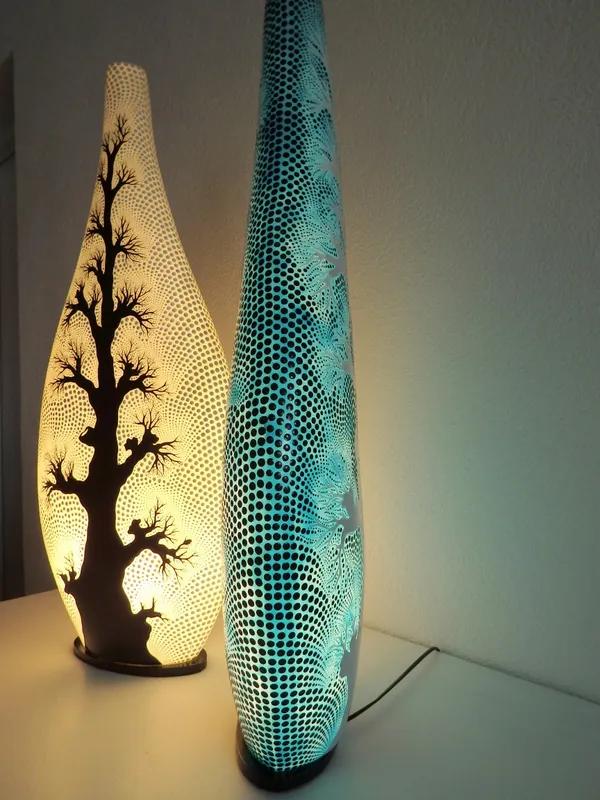 Stolná lampa STROM ŽIVOTA - obojstranne  ručne maľovaná, 80 cm