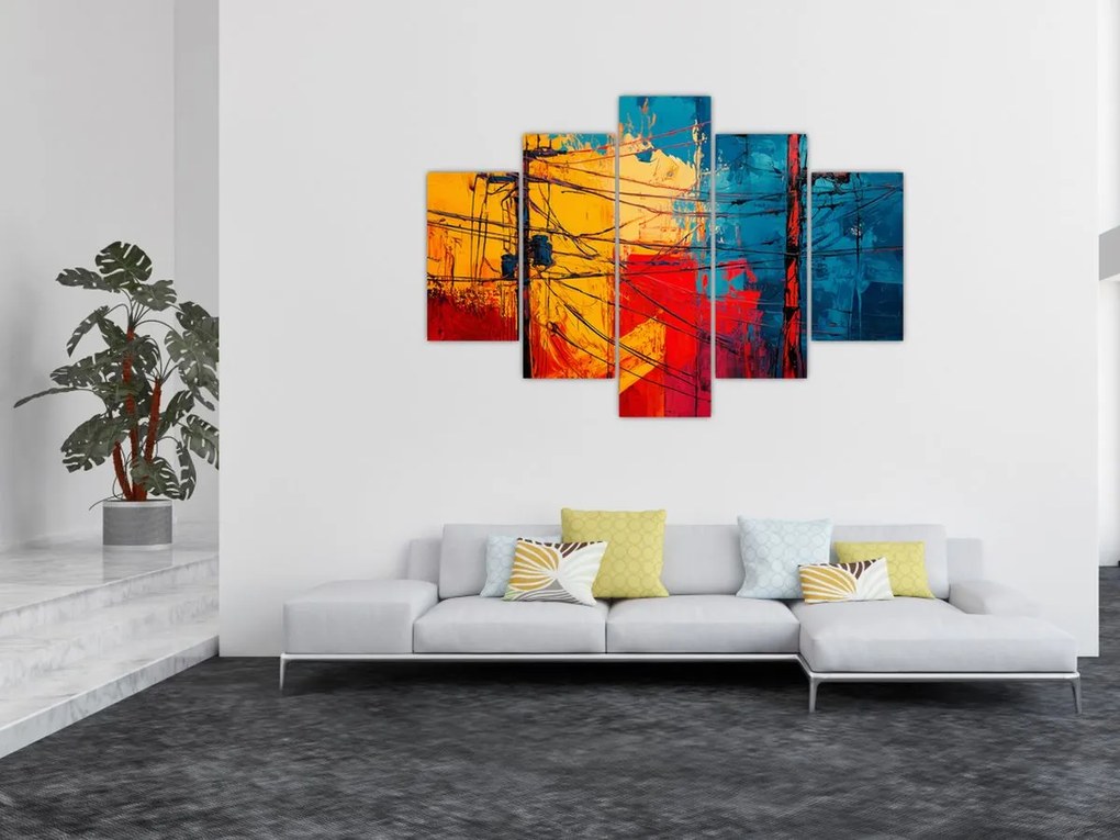 Obraz - Abstraktné elektrické vedenie (150x105 cm)