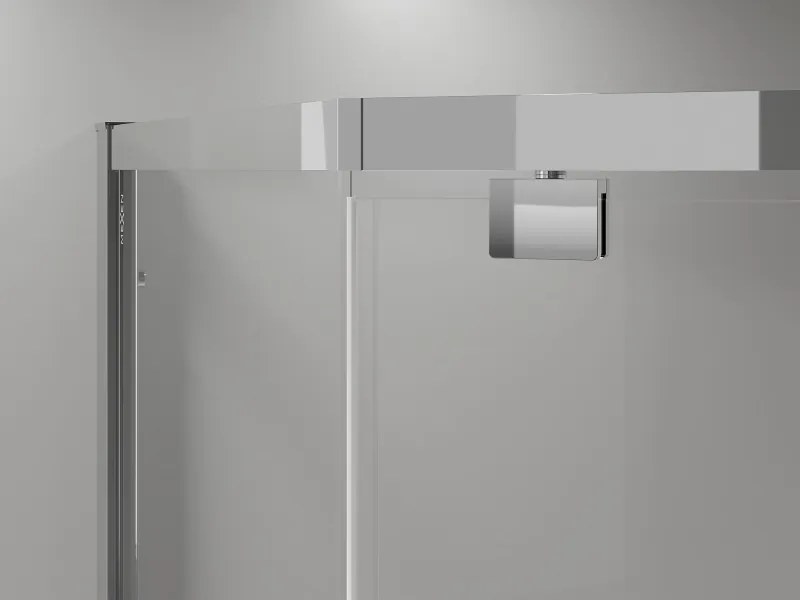 Mexen Exo, päťuholníková sprchová kabína výklopná, 100x80 cm, transparentné sklo, chróm, 812-100-080-01-00