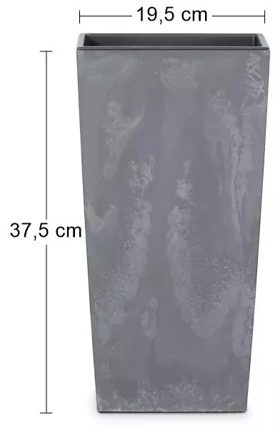 Plastový kvetináč DURS200E 20 cm - tmavosivá