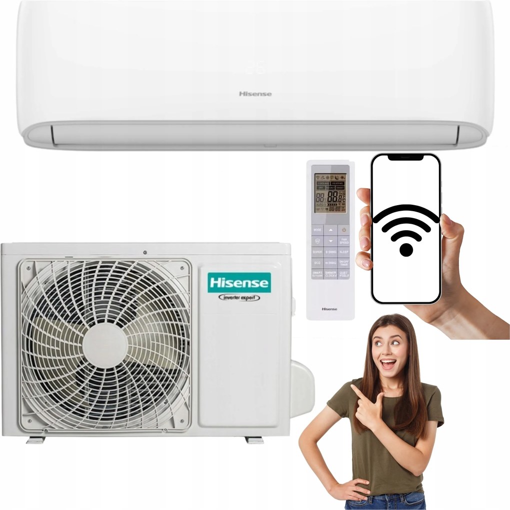 Nástenný klimatizátor Hisense Hi-Smart 3,2 kW 40 m2 Wifi Domáca Klimatizácia