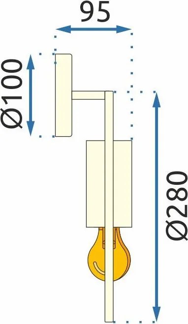 Toolight Toolight, nástenné svietidlo APP922-1W, zlatá, OSW-09563