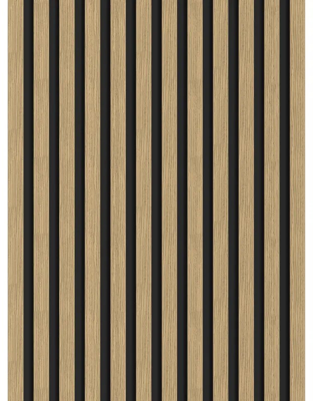 Mexen Lam-B, akustické stenové lamely 275 × 30 cm, HDF doska 4 mm, technická dyha, orech ľanový, S100-275307-3015-015