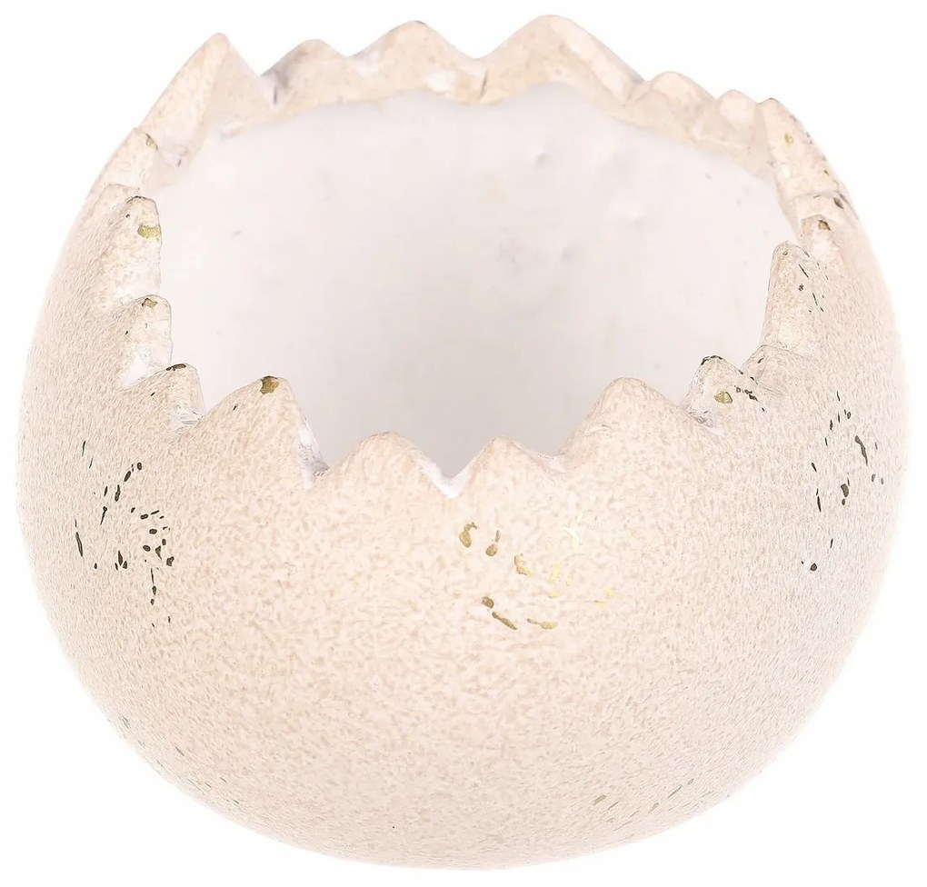 Keramický obal na kvety Škrupina na ležato, 17 x 13 x 9 cm