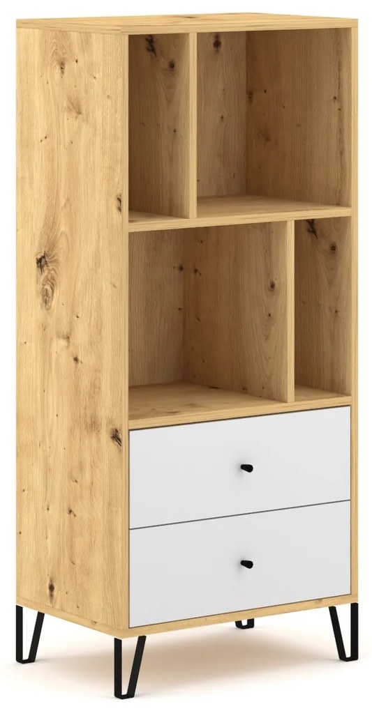 Regál Bilbao 63,4 cm dub artisan/biely