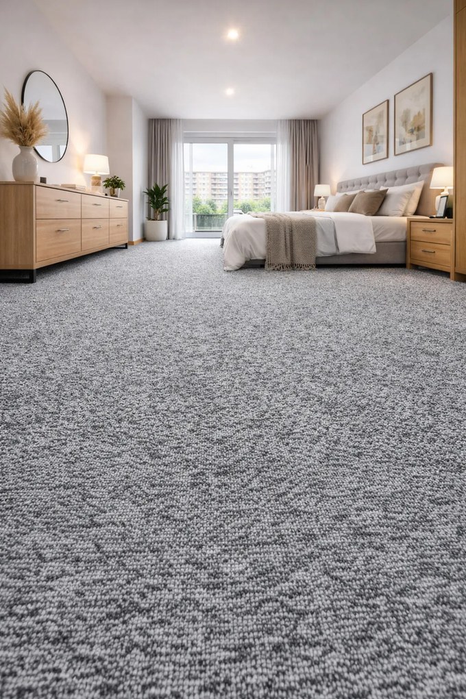 Spoltex, Metrážny koberec Artik New 025 šedý, na mieru, šíře 1m,2m,3m, šedá, filc, chodba / predsieň