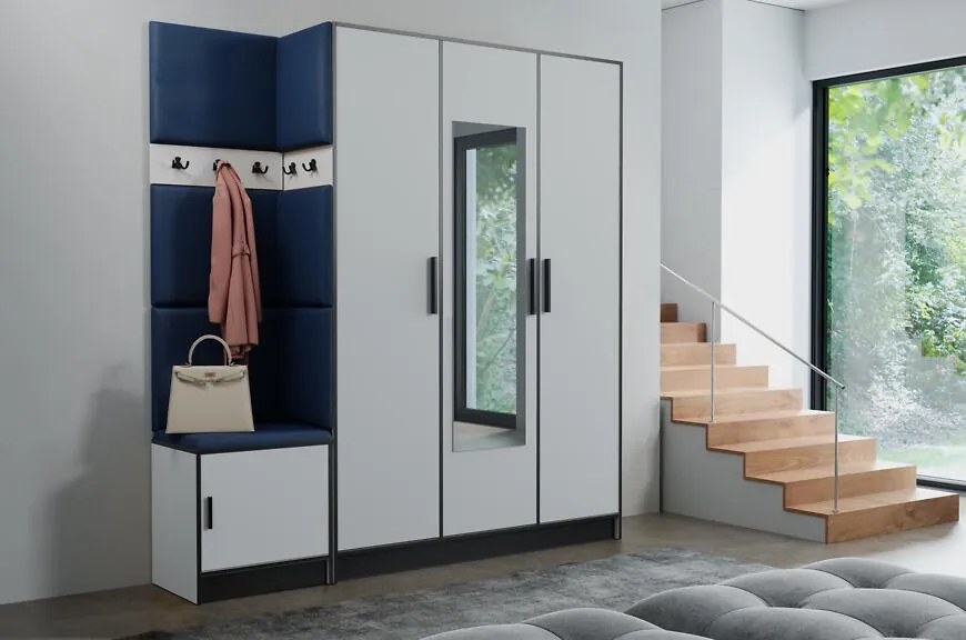 Predsieňový nábytok Roj 14 biely + Kronos 09 modrý