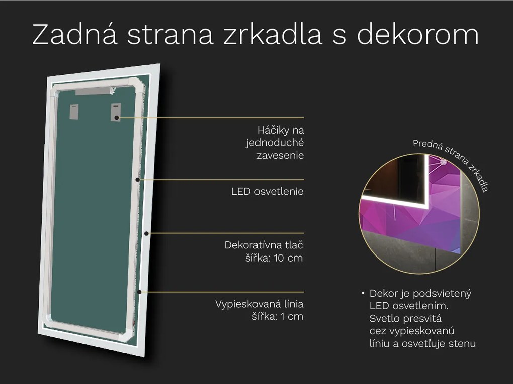 LED zrkadlo s dekorom D10