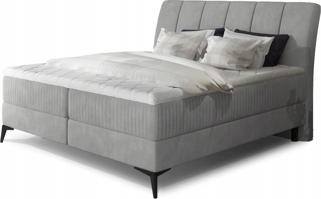 Manželská posteľ Boxspring 160 cm Alberto (béžová) (s matracmi)