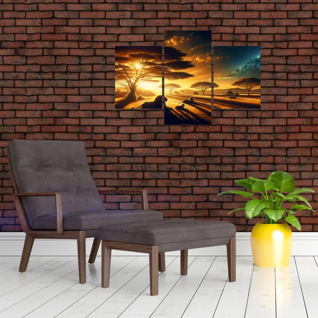 Obraz - Oddychujúce levy (90x60 cm)