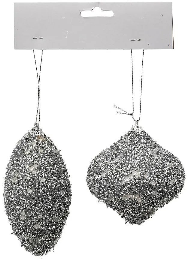 Visiaca ozdoba strieborná sada 2 ks 11 cm 192151
