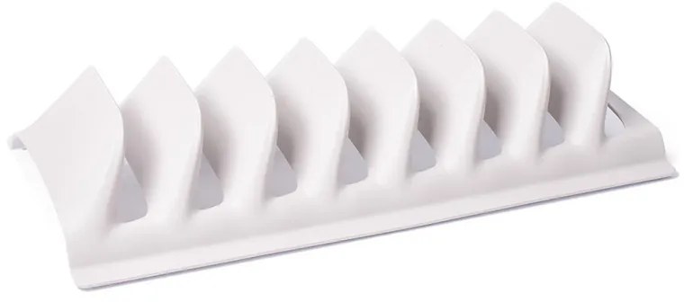 ALTOM Držiak, stojan na pokrievky, taniere, veká - 7 pozícií, plastový - biely