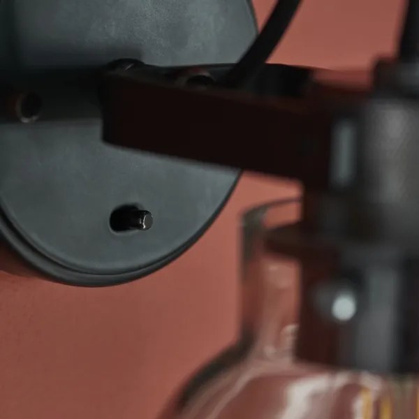 Endon 107011 - Nástenné bodové svietidlo URBAN 1xE27/10W/230V čierna/dymová čierna