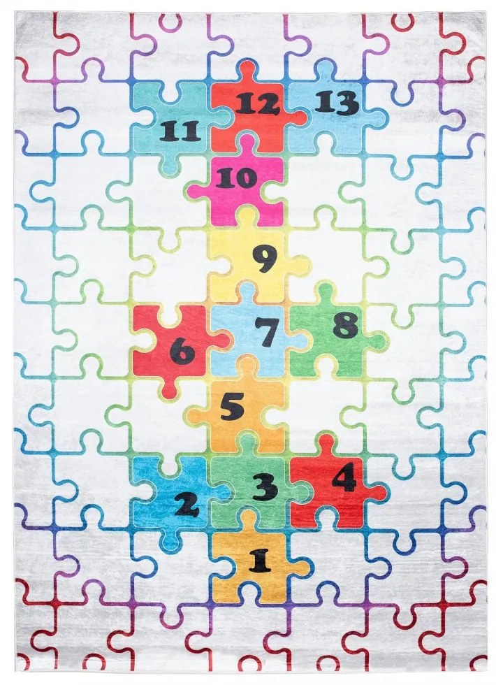 Detský koberec s motívom farebného puzzle Šírka: 80 cm | Dĺžka: 150 cm