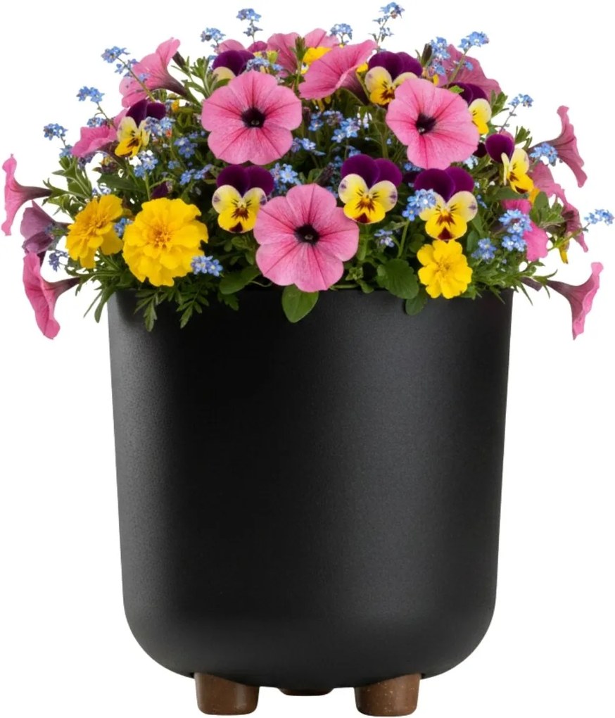 PLASTOVÝ KVETINÁČ TERRA 19,5X21 CM ČIERNA