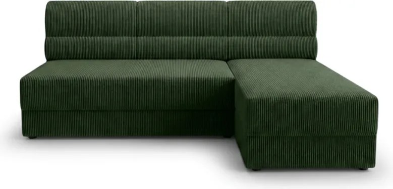 AKCIA Rozkladacia obojstranná sedacia súprava do L TAVERO SLIM 201x140 cm, tmavozelená II. akosť
