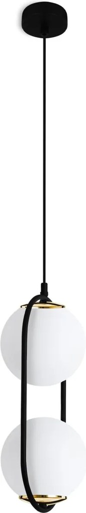 Závesné svietidlo Florence, 2x biele sklenené tienidlo, b/g, U