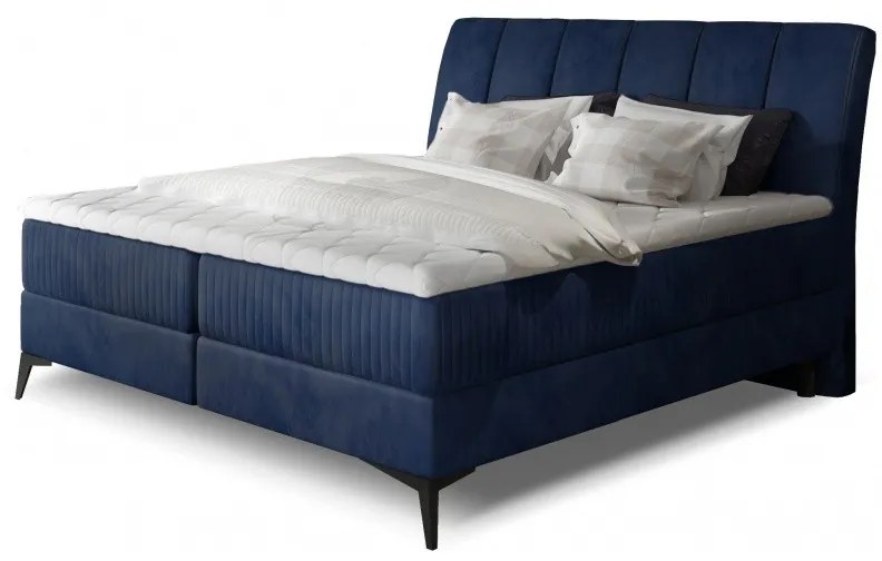 Hector Čalúnená kontinentálna posteľ Aderito boxspring 180x200 cm modrá
