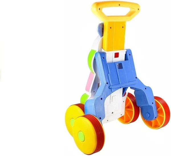 LEAN Toys Happy Hippo Pusher so zrkadlovými gumenými kolieskami