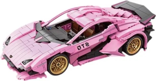 Stavebnica auta SUPERCAR No.J2010 ružová - 702 dielikov