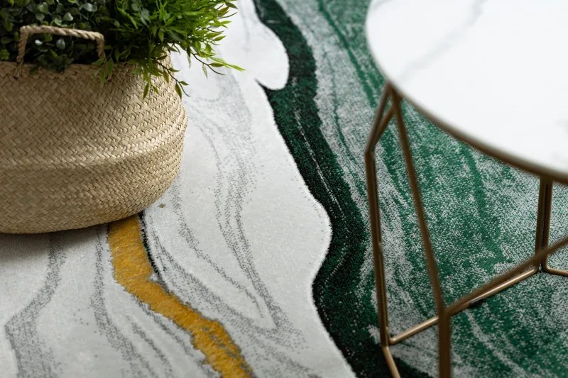 Dywany Łuszczów 👣🛡️80x150 cm Kusový koberec Emerald 1017 green and gold + protišmyková úprava, zelená, kancelária