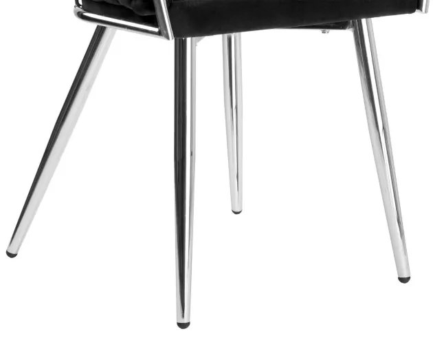 Jedálenská stolička COFTON zamatová, strieborná / čierna