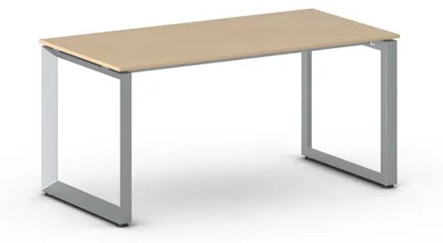 Kancelársky stôl PRIMO INSPIRE, sivostrieborná podnož, 1600 x 800 mm, buk