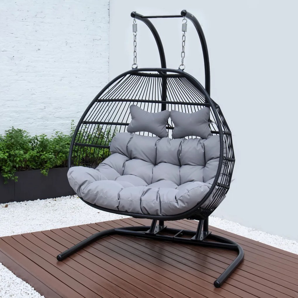 PROXIMA.store - Šnúrkové záhradné hojdacie kreslo GARDEN II FARBA: červená