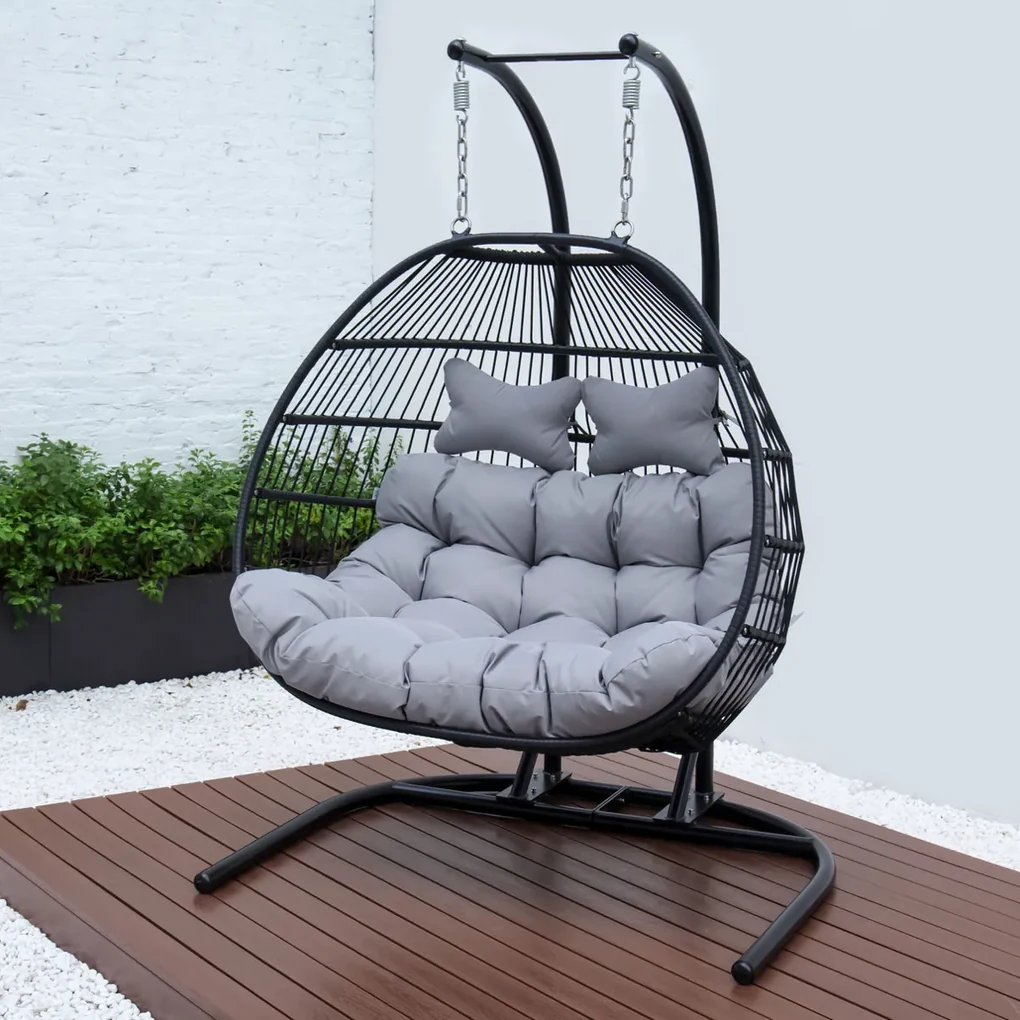 PROXIMA.store - Šnúrkové záhradné hojdacie kreslo GARDEN II FARBA: zelená