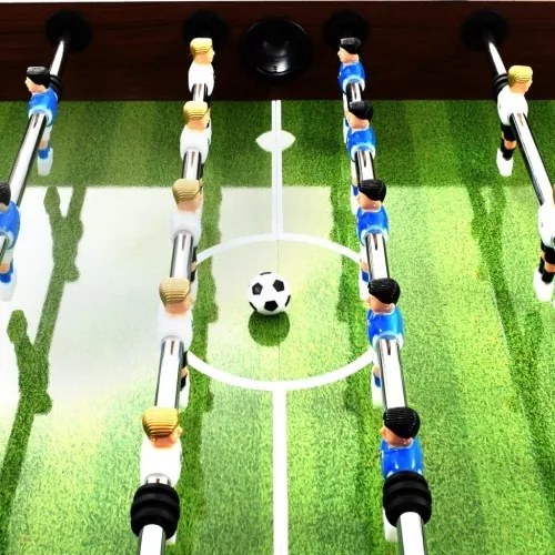 vidaXL Stolný futbal, oceľ 60 kg 140x74,5x87,5 cm, hnedý-