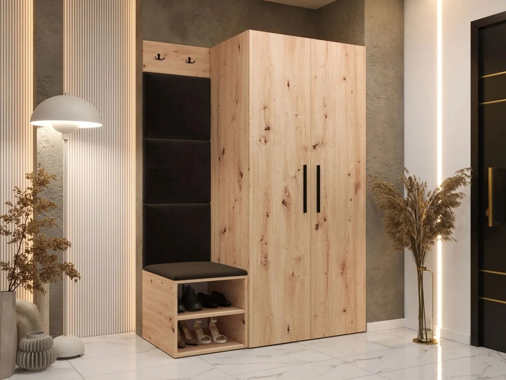 Predsieň Hekurt IV, Farby: Biela, Dostupné poťahy: ekokoža Soft 011 (čierna)