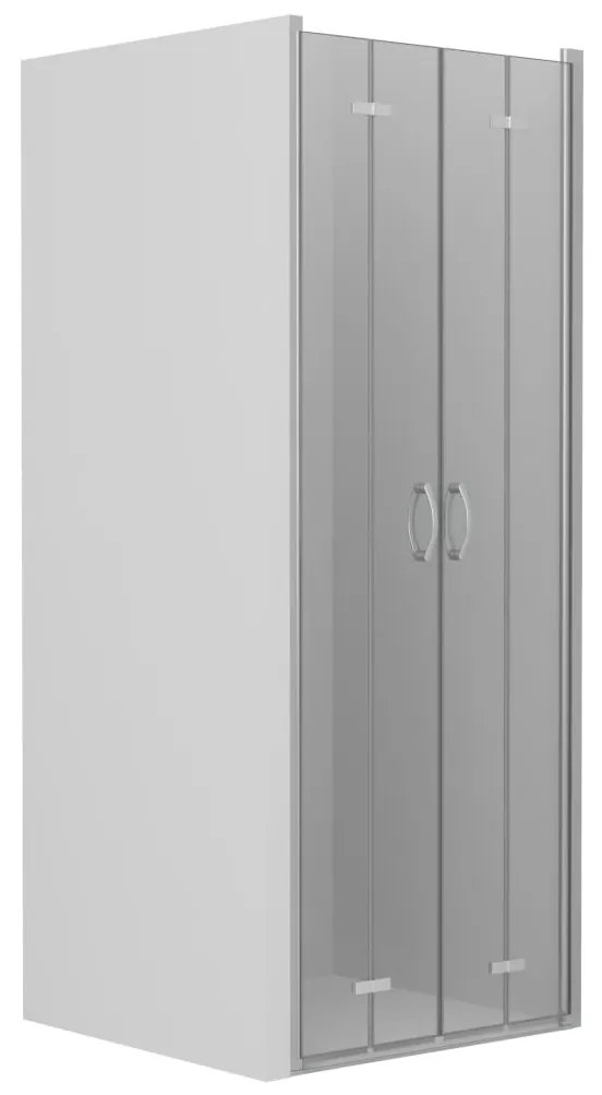 vidaXL Dvojkrídlové sprchové dvere priehľadné ESG 85x185 cm
